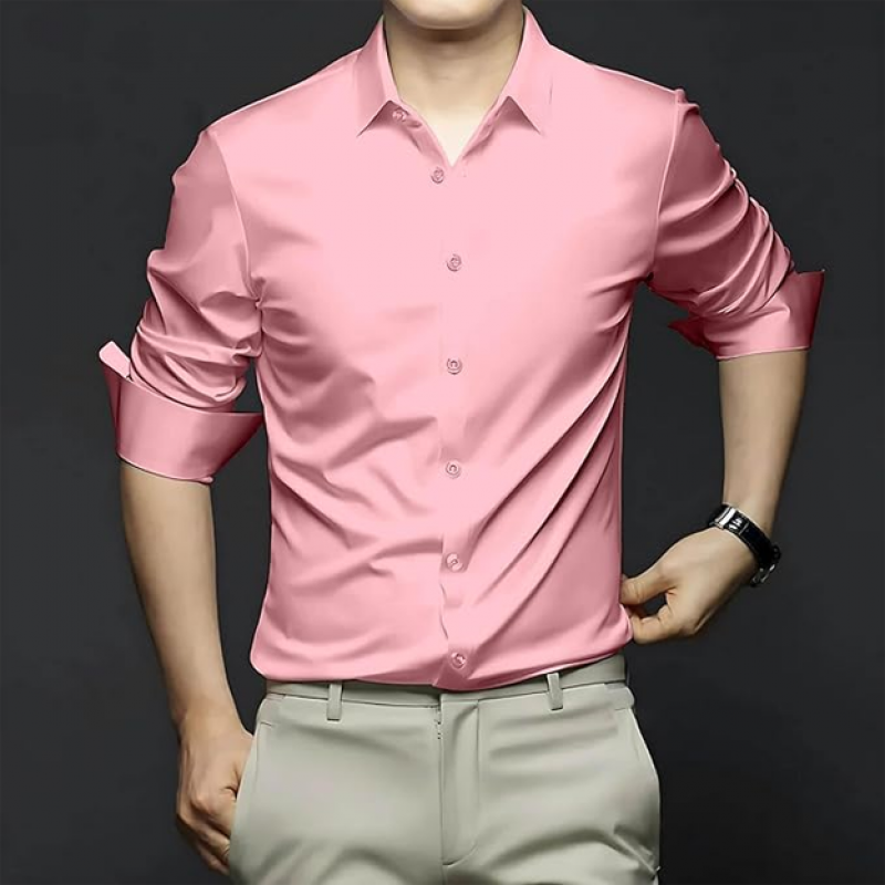 Men's Stylish Solid Satin Casual Shirt for Men Full Sleeves| Poly Satin Silk Shirt