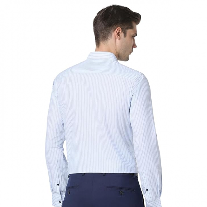 Men's Striped Slim Fit Full Sleeve Formal Shirt | Cotton-Rich | Wonder Fabric