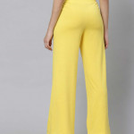 Women Yellow Solid Track Pants