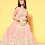 Women Beautiful Peach Cotton Bling it On Kurta